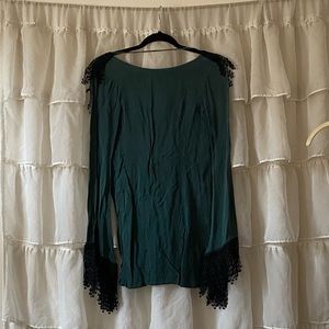 for love & lemons black and green dress